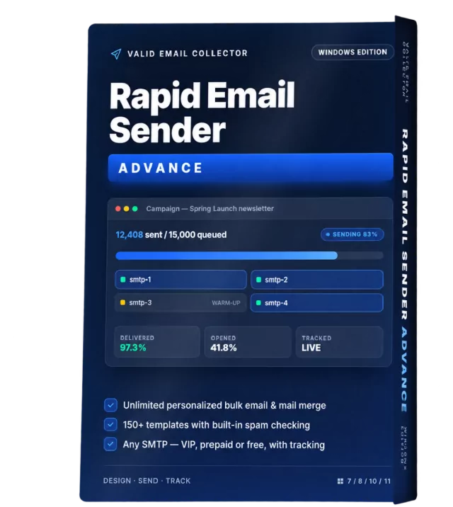 Rapid Email Sender Advance software interface