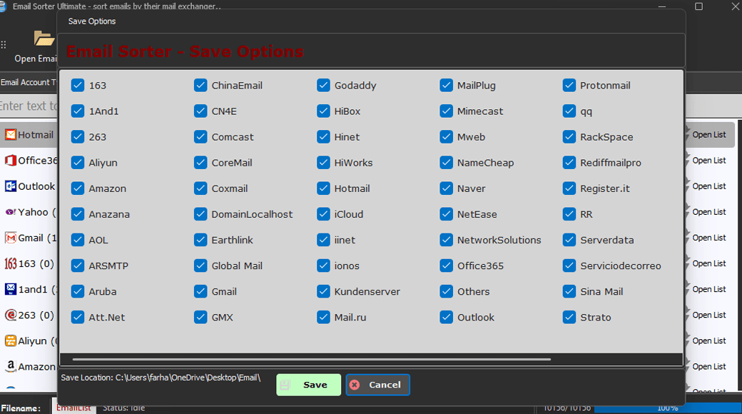 Sorting Options
